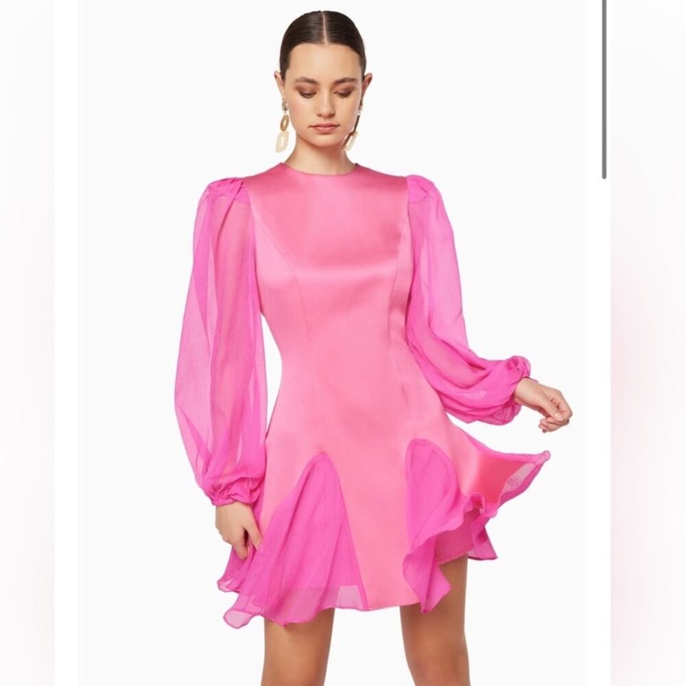 elliatt antiquity pink long sleeve ruffle mini cocktail party dress small NEW - Picture 12 of 12